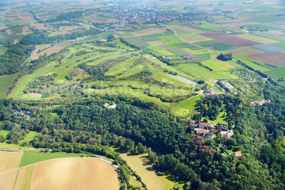 Schwieberdingen from above - Grounds of the Golf course at Golfanlage Schloss Nippenburg in Schwieberdingen in the state Baden-Wuerttemberg