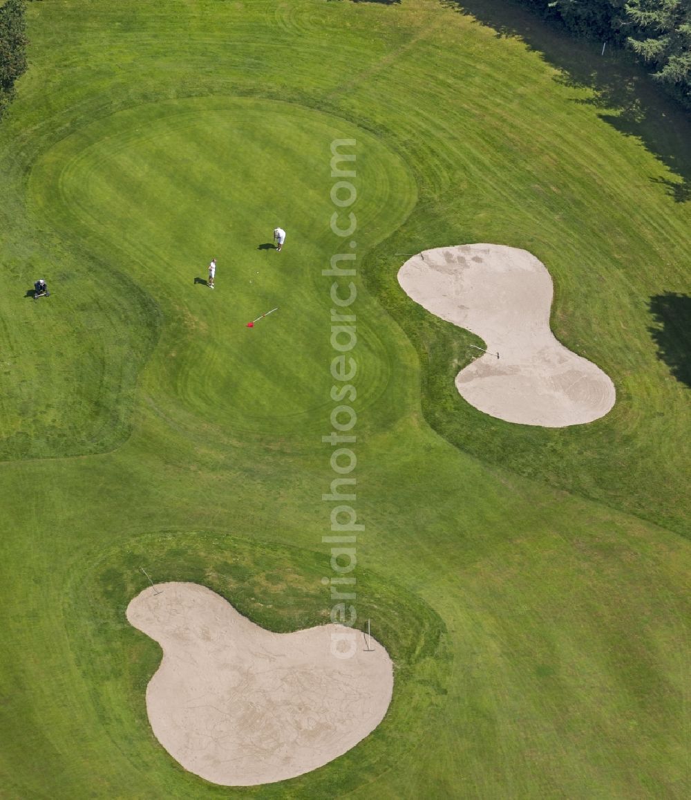 Aerial image Neheim-Hüsten - Golf Club at Neheim-Husten in North Rhine-Westphalia. The golf course has 10 tracks and is located in a wooded area