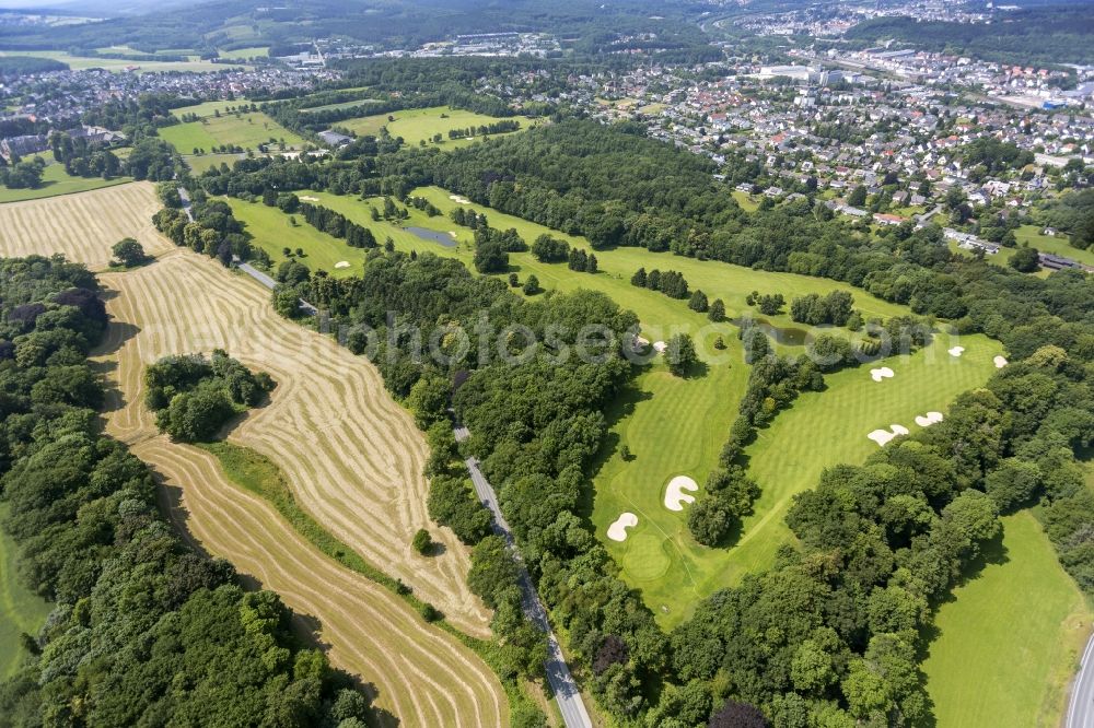 Aerial photograph Neheim-Hüsten - Golf Club at Neheim-Husten in North Rhine-Westphalia. The golf course has 10 tracks and is located in a wooded area