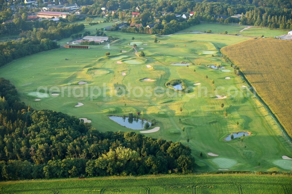 Neugattersleben from above - Grounds of the Golf course at of Acamed Resort GmbH in Neugattersleben in the state Saxony-Anhalt, Germany