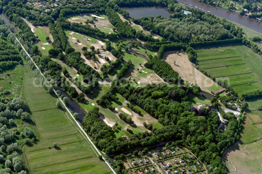 Aerial image Bremen - Grounds of the Golf course at of Bremer Golfclub Lesmona e.V. on street Lesumbroker Landstrasse in the district Werderland in Bremen, Germany