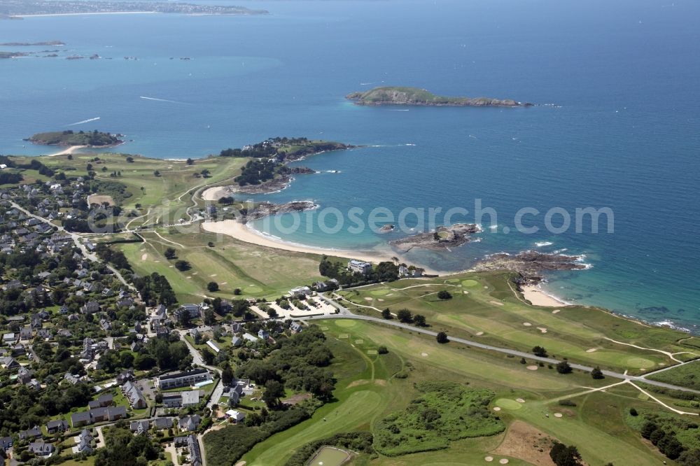 Saint-Briac-sur-Mer from above - Grounds of the Golf course Dinard Golf at the Brittany coast in Saint-Briac-sur-Mer in Brittany, France