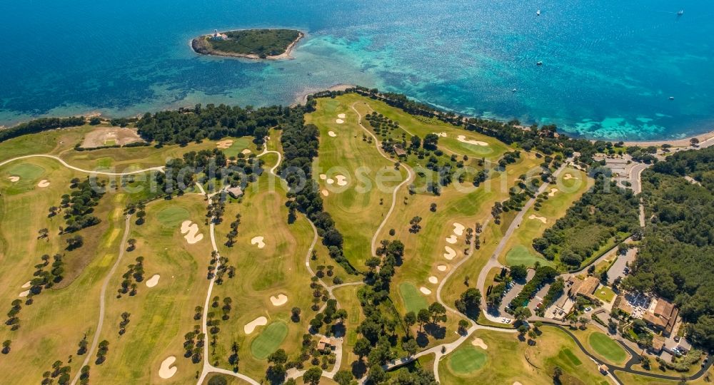 Aerial photograph Alcudia - Grounds of the Golf course at Club de Golf Alcanada in Alcudia in Balearic island of Mallorca, Spain