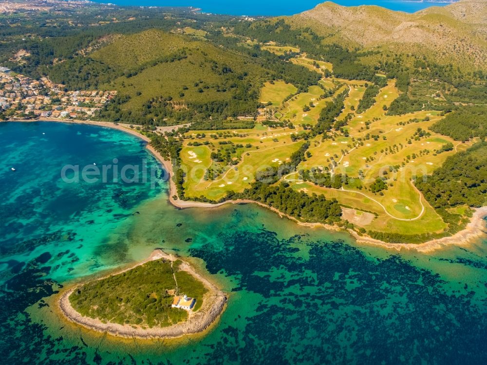 Alcudia from above - Grounds of the Golf course at Club de Golf Alcanada in Alcudia in Balearic island of Mallorca, Spain