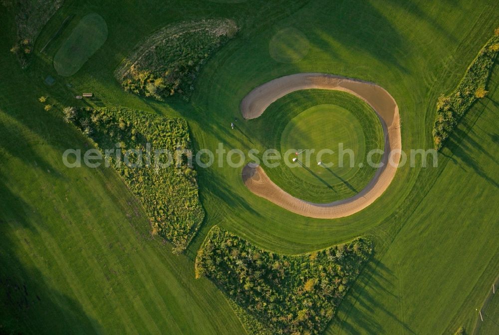 Aerial image Datteln - Golf course Jammertal with c-shaped bunker of the Schnieder e.K. in Datteln in North Rhine-Westphalia