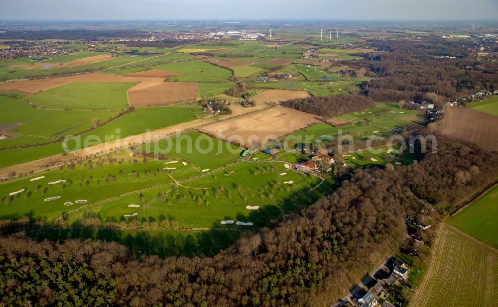 Emmerich am Rhein from above - Grounds of the Golf course at in Emmerich am Rhein in the state North Rhine-Westphalia