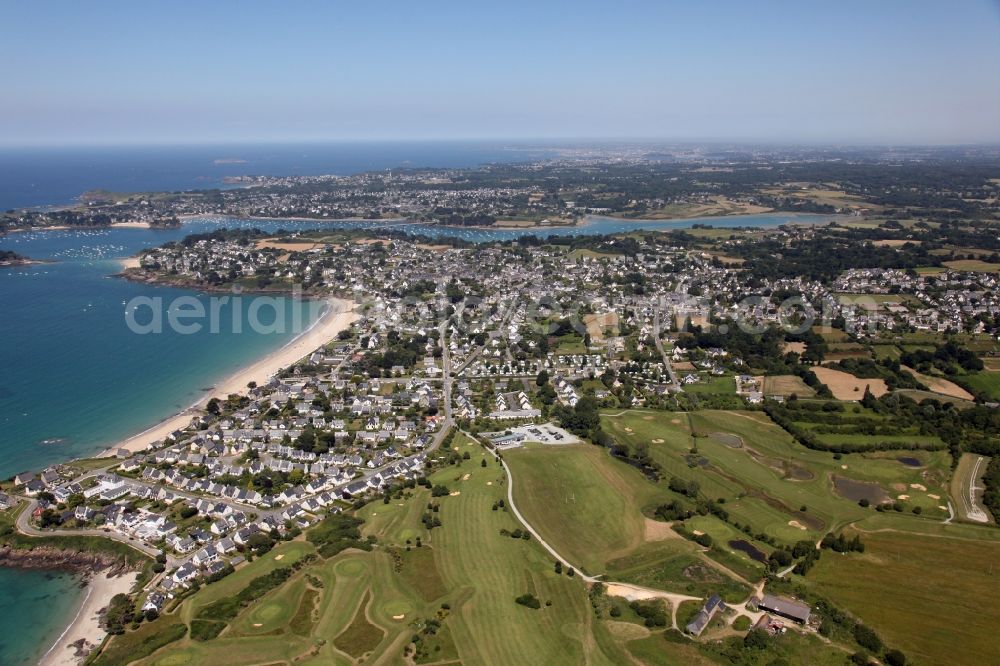 Aerial image Lancieux - Grounds of the Golf course La GAEA in Lancieux in Brittany, France