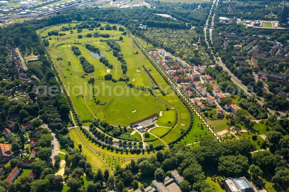 Gelsenkirchen from above - Grounds of the Golf course at Golfclub Schloss Horst e.V. on Johannastrasse in Gelsenkirchen in the state North Rhine-Westphalia