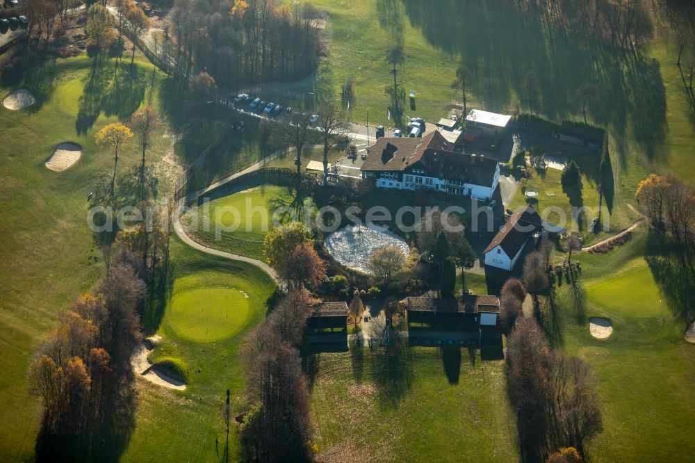 Schalksmühle from above - Grounds of the Golf course at of GC Gelstern Luedenscheid Schalksmuehle e.V. in Schalksmuehle in the state North Rhine-Westphalia, Germany