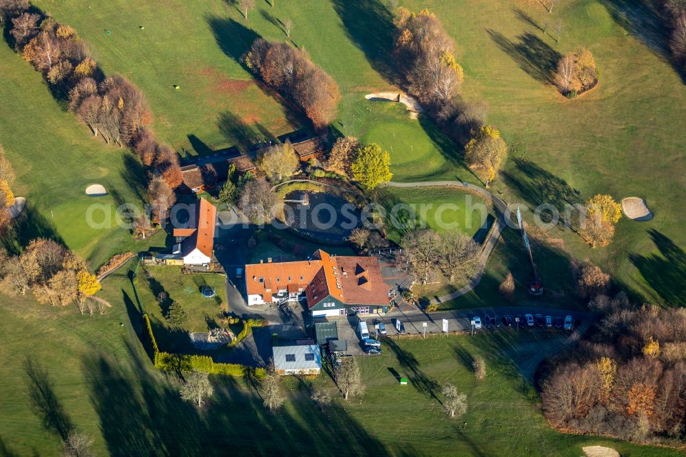 Aerial photograph Schalksmühle - Grounds of the Golf course at of GC Gelstern Luedenscheid Schalksmuehle e.V. in Schalksmuehle in the state North Rhine-Westphalia, Germany