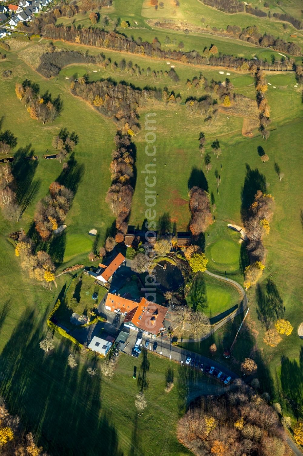 Schalksmühle from the bird's eye view: Grounds of the Golf course at of GC Gelstern Luedenscheid Schalksmuehle e.V. in Schalksmuehle in the state North Rhine-Westphalia, Germany