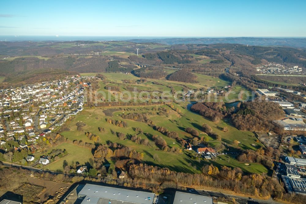 Aerial image Schalksmühle - Grounds of the Golf course at of GC Gelstern Luedenscheid Schalksmuehle e.V. in Schalksmuehle in the state North Rhine-Westphalia, Germany