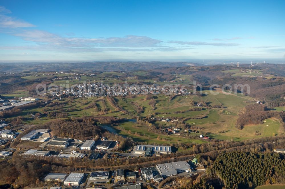 Schalksmühle from the bird's eye view: Grounds of the Golf course at of GC Gelstern Luedenscheid Schalksmuehle e.V. in Schalksmuehle in the state North Rhine-Westphalia, Germany