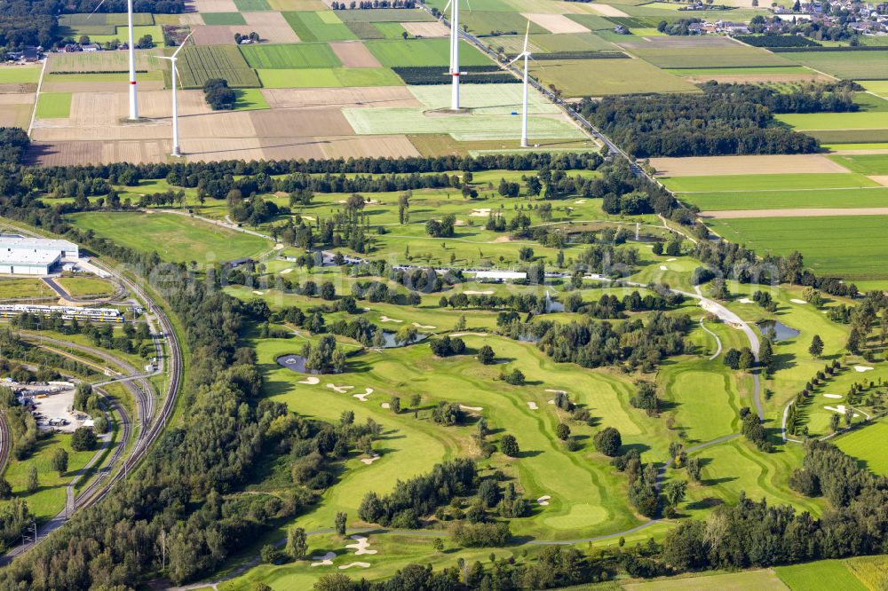 Aerial image Gerderhahn - Grounds of the Golf course at on place Am Golfplatz in Gerderhahn in the state North Rhine-Westphalia, Germany