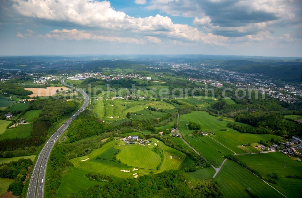 Gevelsberg from the bird's eye view: Grounds of the Golf course at Golfclub Gut Berge in Gevelsberg in the state North Rhine-Westphalia