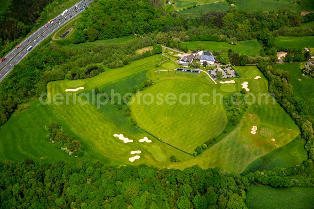 Gevelsberg from the bird's eye view: Grounds of the Golf course at Golfclub Gut Berge in Gevelsberg in the state North Rhine-Westphalia