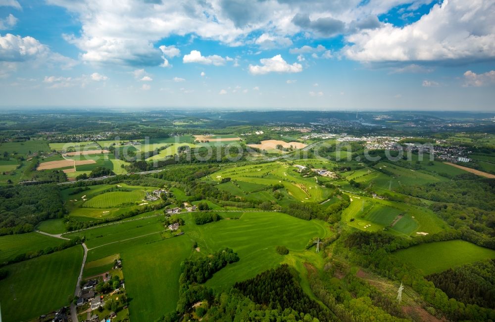 Aerial photograph Wetter (Ruhr) - Grounds of the Golf course of the golf and equitation manor Berge at the highway E37 in Gevelsberg in the state North Rhine-Westphalia