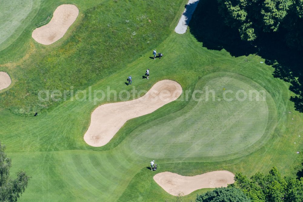 Feldafing from the bird's eye view: Grounds of the Golf course at Golf-Club Feldafing e.V. in Feldafing at Bodensee in the state Bavaria, Germany