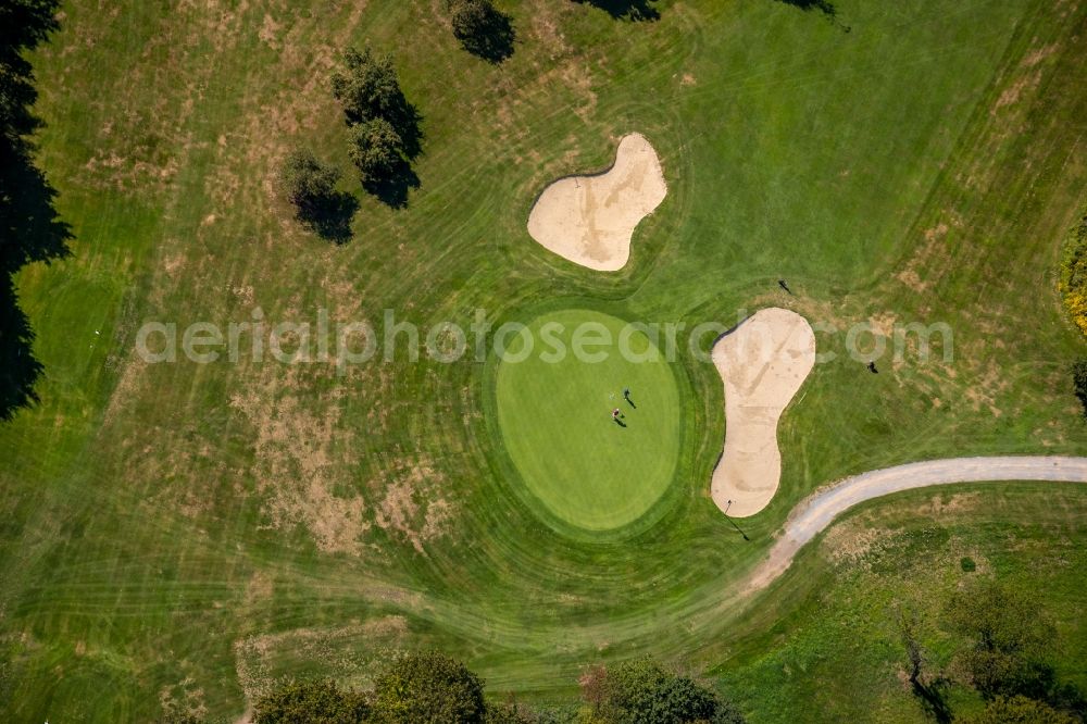 Hünxe from the bird's eye view: Grounds of the Golf course at of Golf Club Huenxerwald e.V. on Hardtbergweg in Huenxe in the state North Rhine-Westphalia, Germany