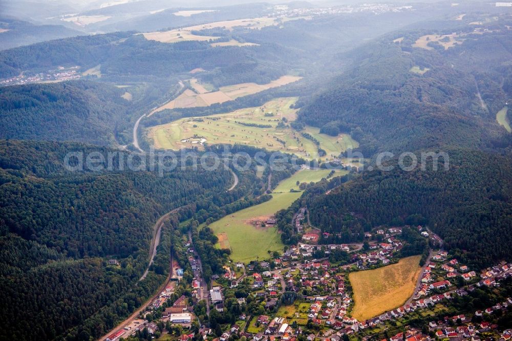 Waldfischbach-Burgalben from above - Grounds of the Golf course at Golf-Club Pfaelzerwald e.V. in Waldfischbach-Burgalben in the state Rhineland-Palatinate, Germany