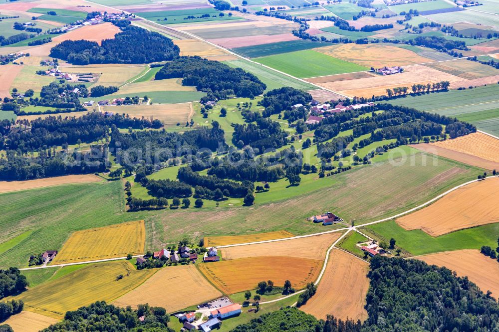 Reisbach from above - Grounds of the Golf course at Golf Club Schlossberg e.V. in Reisbach in the state Bavaria, Germany