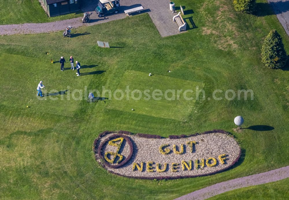 Aerial photograph Fröndenberg/Ruhr - Grounds of the Golf course at Golf-Club Unna-Froendenberg e.V. on Schwarzer Weg in the district Hohenheide in Froendenberg/Ruhr in the state North Rhine-Westphalia, Germany