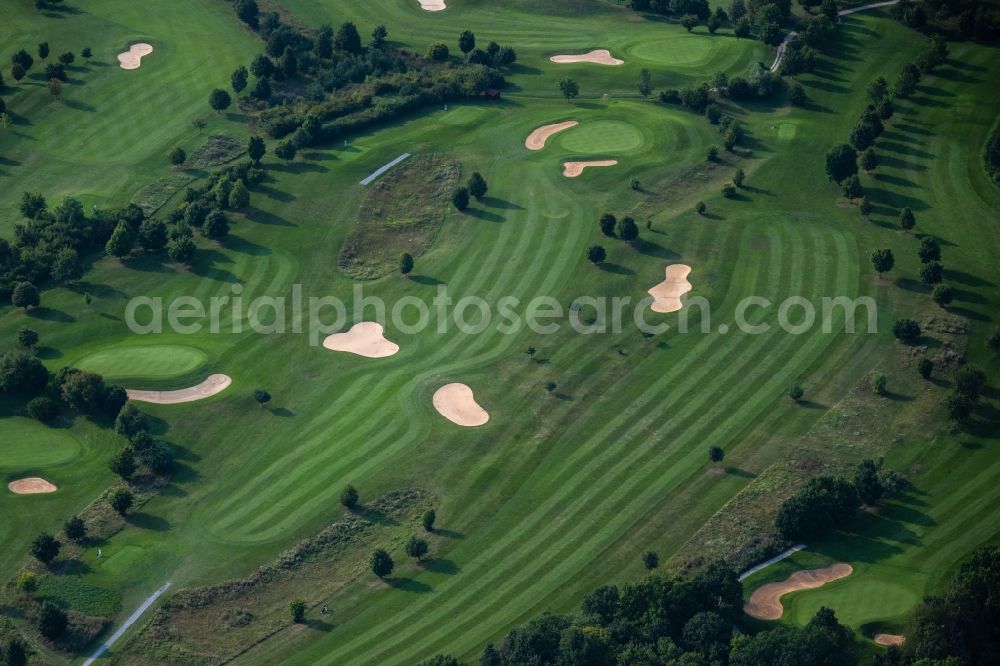 Würzburg from the bird's eye view: Grounds of the Golf course at of Golf Club Wuerzburg e.V. in the district Heidingsfeld in Wuerzburg in the state Bavaria, Germany