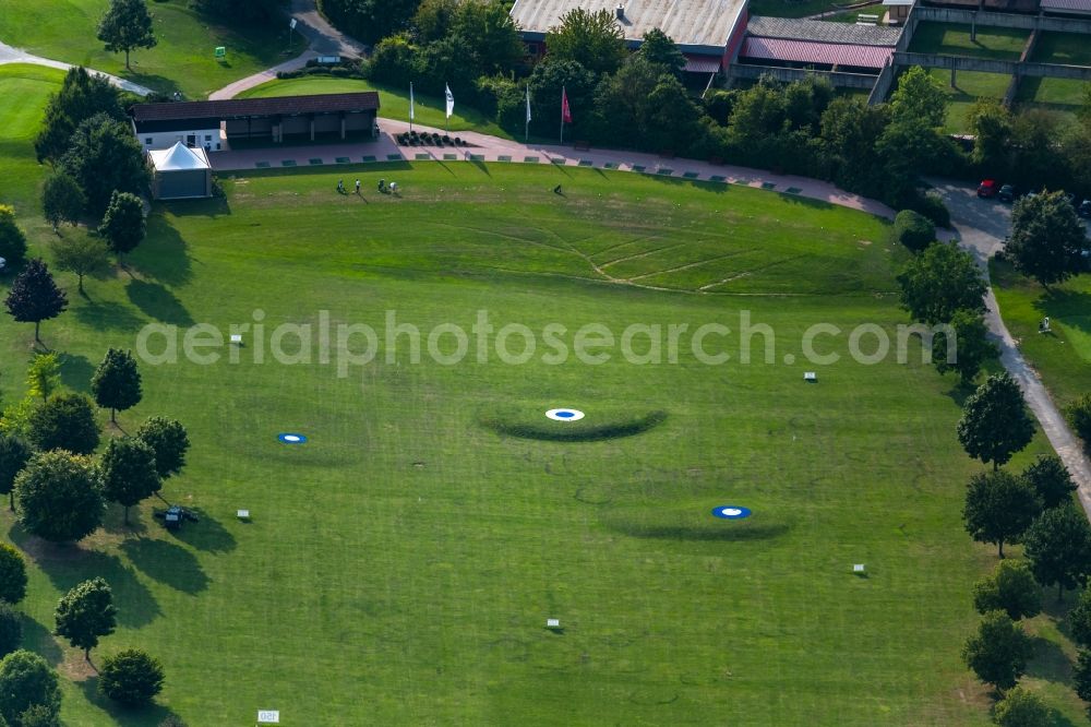 Würzburg from above - Grounds of the Golf course at of Golf Club Wuerzburg e.V. in the district Heidingsfeld in Wuerzburg in the state Bavaria, Germany