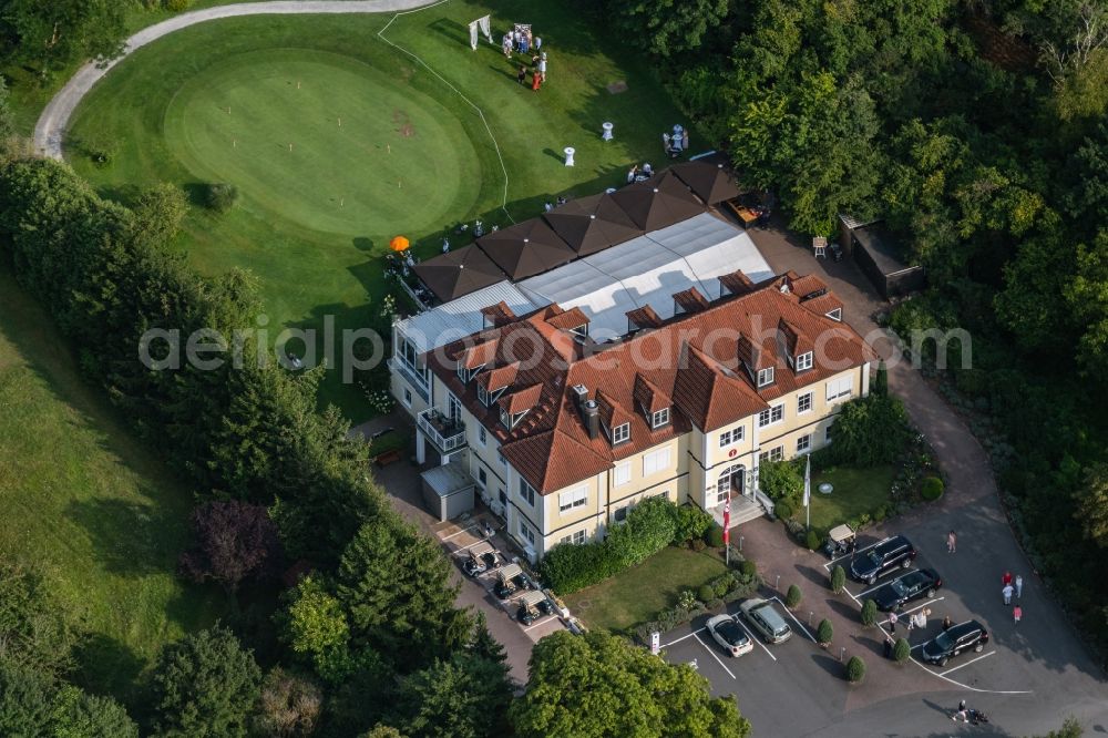 Würzburg from above - Grounds of the Golf course at of Golf Club Wuerzburg e.V. in the district Heidingsfeld in Wuerzburg in the state Bavaria, Germany