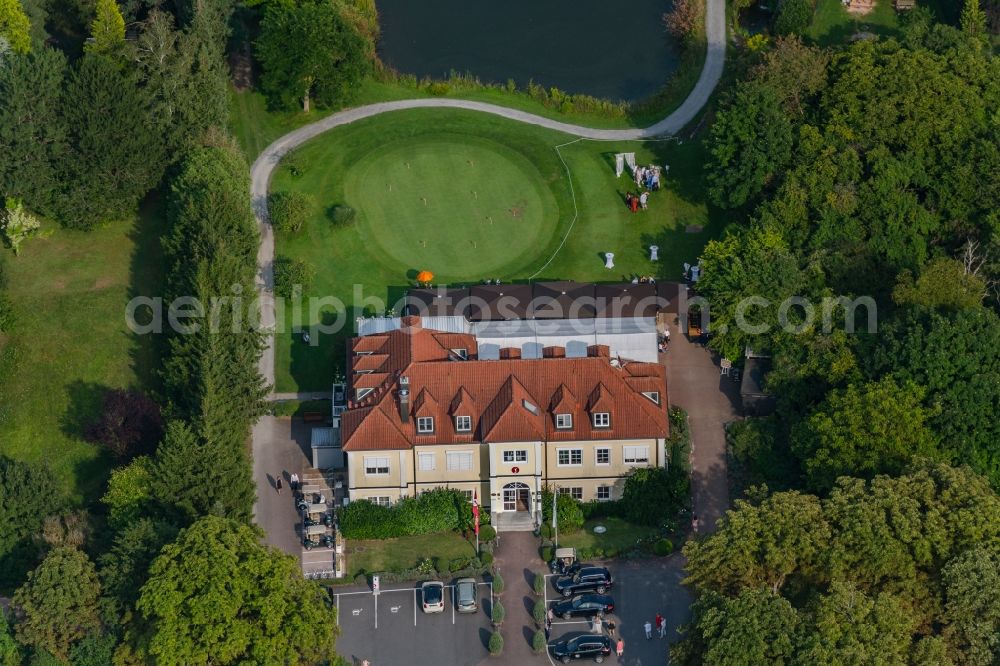 Würzburg from the bird's eye view: Grounds of the Golf course at of Golf Club Wuerzburg e.V. in the district Heidingsfeld in Wuerzburg in the state Bavaria, Germany