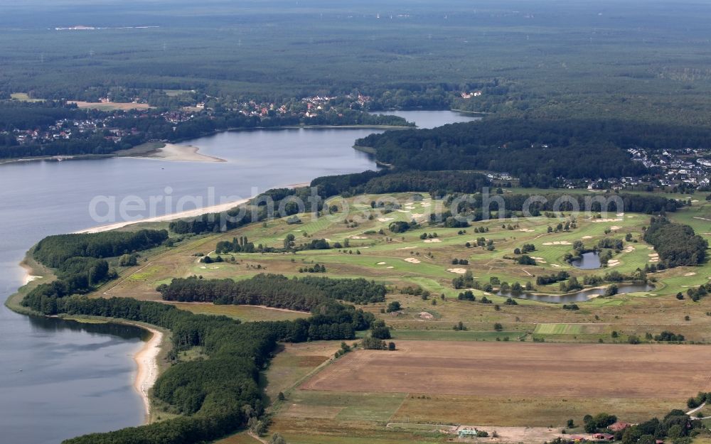 Michendorf from above - Grounds of the Golf course at of Golf- and Country Club Seddiner See e. V. Zum Weiher in the district Wildenbruch in Michendorf in the state Brandenburg, Germany