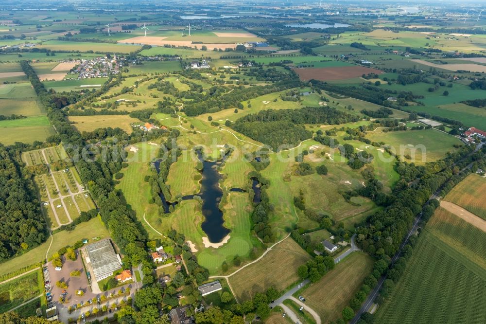 Aerial image Bedburg-Hau - Grounds of the Golf course at of Golf International Moyland GmbH & Co.KG on Moylaenof Allee in Bedburg-Hau in the state North Rhine-Westphalia, Germany