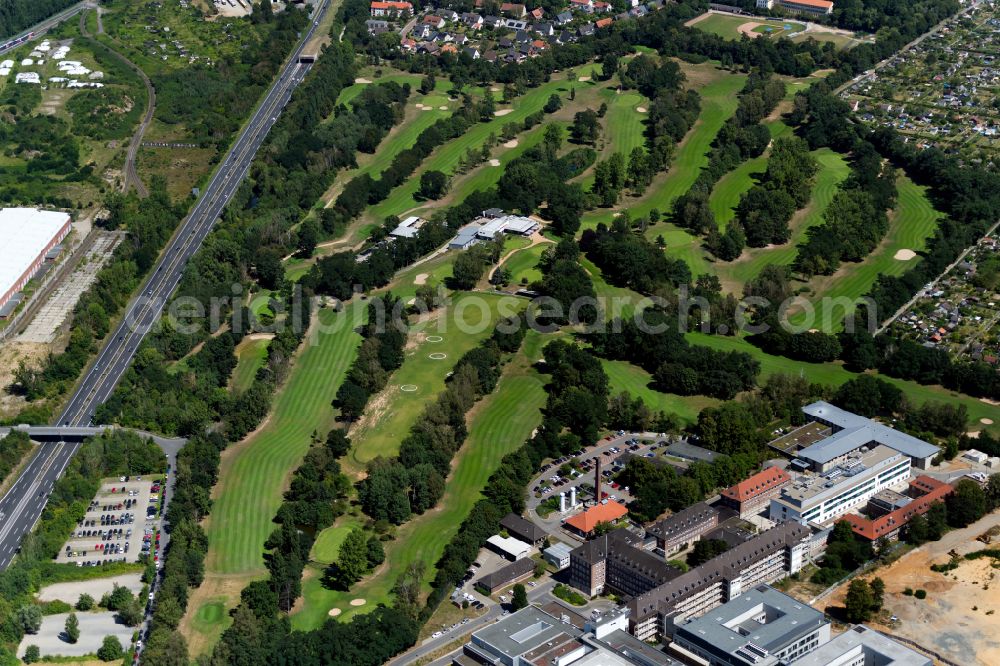 Braunschweig from the bird's eye view: Grounds of the Golf course at of Golf-Klub Braunschweig e.V. in Brunswick in the state Lower Saxony, Germany