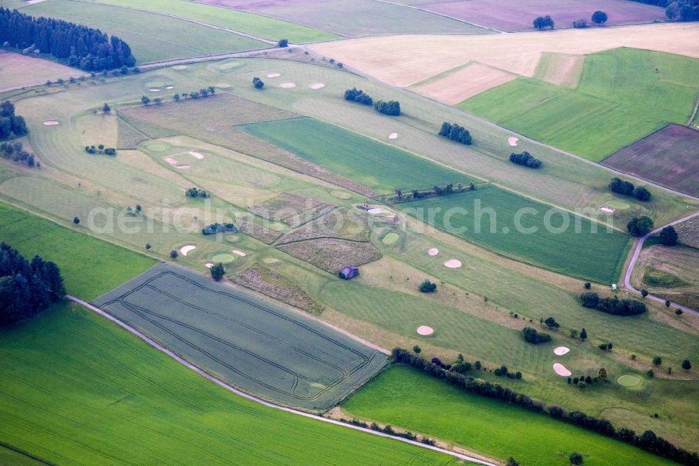 Beerfelden from the bird's eye view: Grounds of the Golf course at Golf- and Landclub Buchenhof Hetzbach e. V. in the district Hetzbach in Beerfelden in the state Hesse, Germany