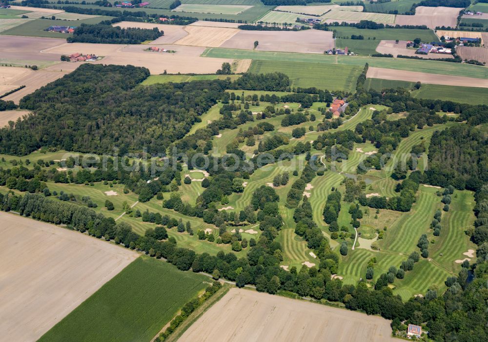 Aerial image Nordkirchen - Grounds of the Golf course at of Golf- and Landclub Nordkirchen e.V. on place Am Golfplatz in Nordkirchen in the state North Rhine-Westphalia, Germany