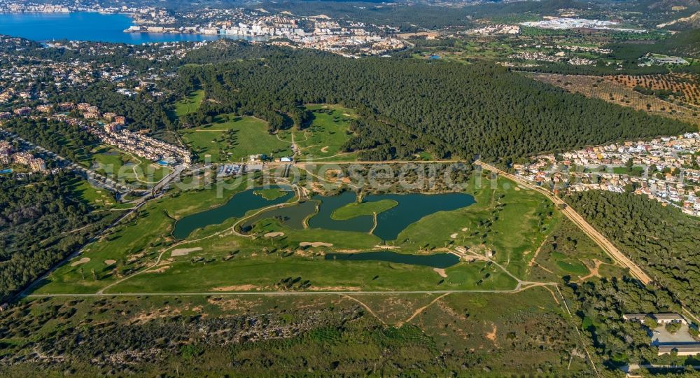 Calvia from the bird's eye view: Grounds of the Golf course at Golf Santa Ponsa II in Calvia in Balearische Insel Mallorca, Spain