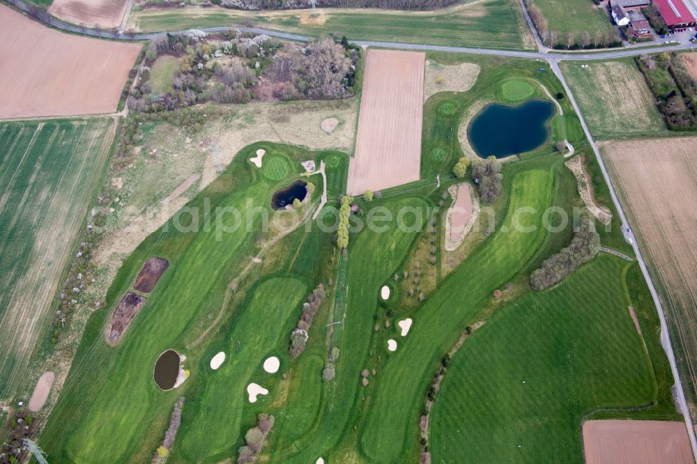 Groß-Zimmern from the bird's eye view: Grounds of the Golf course at Golf Sport Park Gross-Zimmern in Gross-Zimmern in the state Hesse, Germany