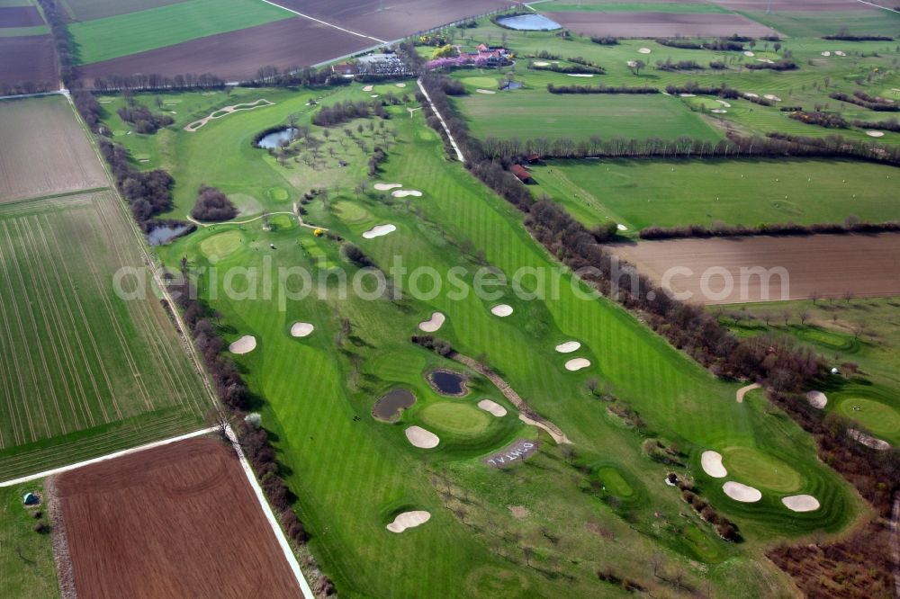 Mommenheim from the bird's eye view: Grounds of the Golf course at of Golfanlage Domtal in Mommenheim in the state Rhineland-Palatinate