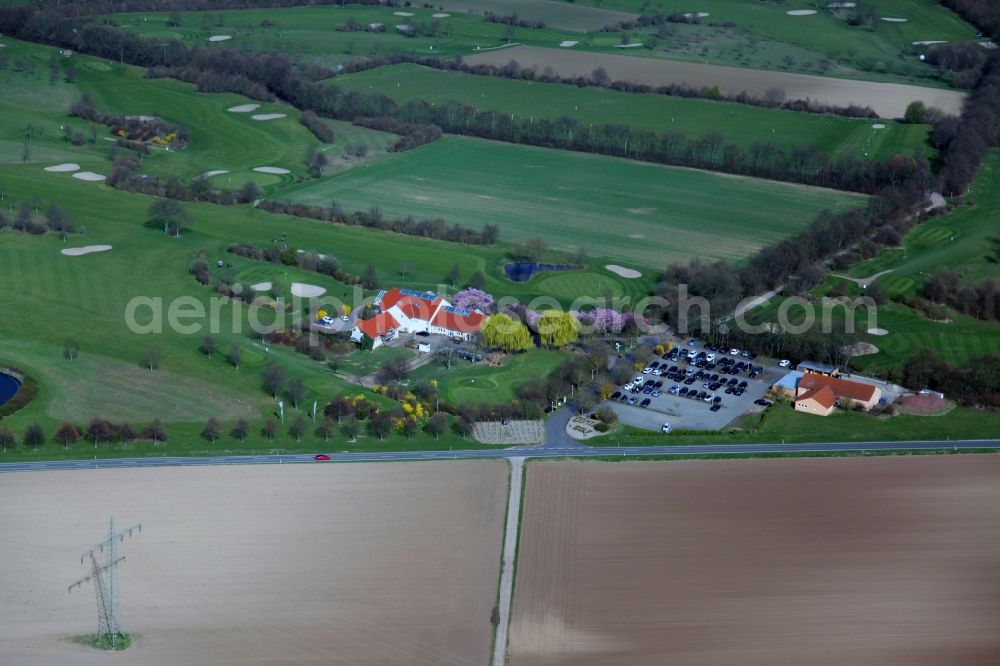 Mommenheim from above - Grounds of the Golf course at of Golfanlage Domtal in Mommenheim in the state Rhineland-Palatinate