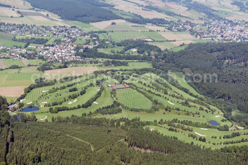 Aerial photograph Oberaula - Grounds of the Golf course at Golfanlage Oberaula of Kurhessischer Golfclub Oberaula Bad Hersfeld e.V. in Oberaula in the state Hesse, Germany