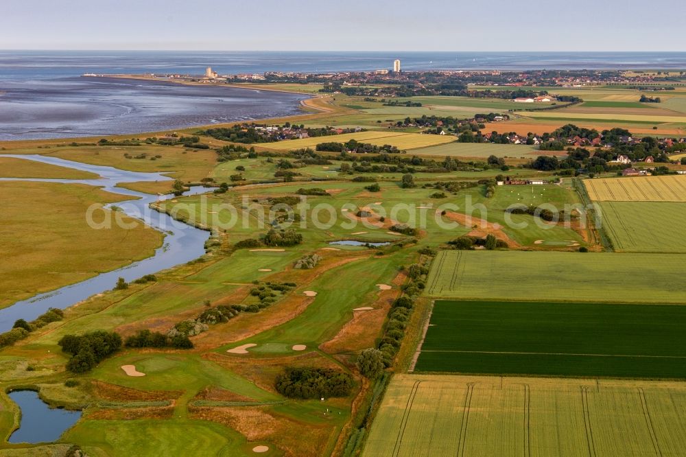 Aerial image Warwerort - Grounds of the Golf course at of Golfclub Buesum Dithmarschen e.V. in Warwerort in the state Schleswig-Holstein, Germany