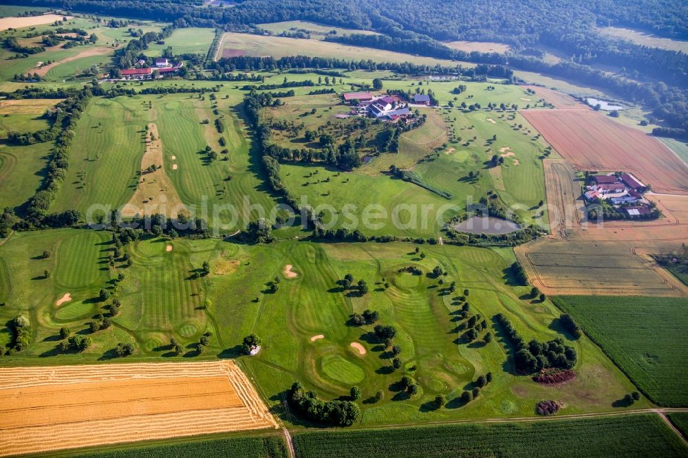 Donauwörth from the bird's eye view: Grounds of the Golf course at of Golfclub Donauwoerth Gut Lederstatt in Donauwoerth in the state Bavaria, Germany