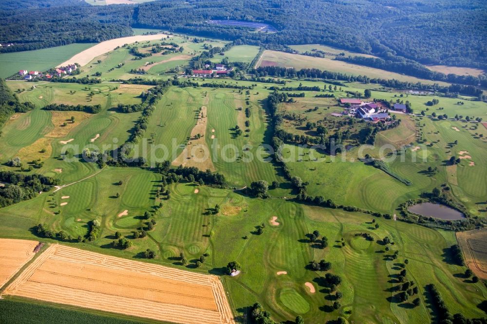 Aerial image Donauwörth - Grounds of the Golf course at of Golfclub Donauwoerth Gut Lederstatt in Donauwoerth in the state Bavaria, Germany