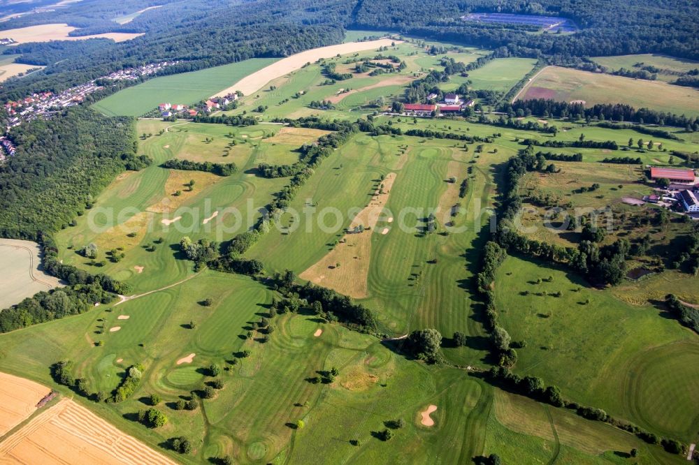 Donauwörth from the bird's eye view: Grounds of the Golf course at of Golfclub Donauwoerth Gut Lederstatt in Donauwoerth in the state Bavaria, Germany