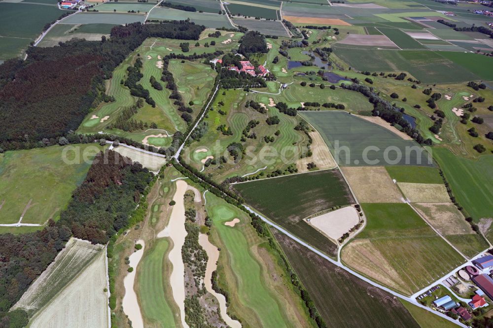 Aerial photograph Markt Indersdorf - Grounds of the Golf course at Golfclub Eschenried e.V. in Markt Indersdorf in the state Bavaria, Germany