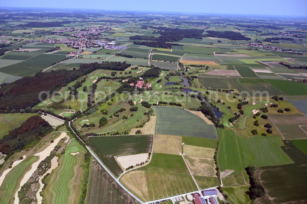 Markt Indersdorf from above - Grounds of the Golf course at Golfclub Eschenried e.V. in Markt Indersdorf in the state Bavaria, Germany