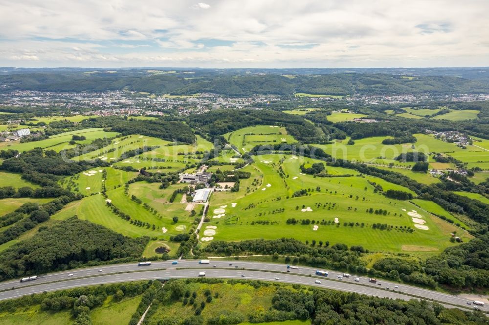 Aerial image Gevelsberg - Grounds of the Golf course at of Golfclub Gut Berge on Berkenberg in the district Heck in Gevelsberg in the state North Rhine-Westphalia, Germany