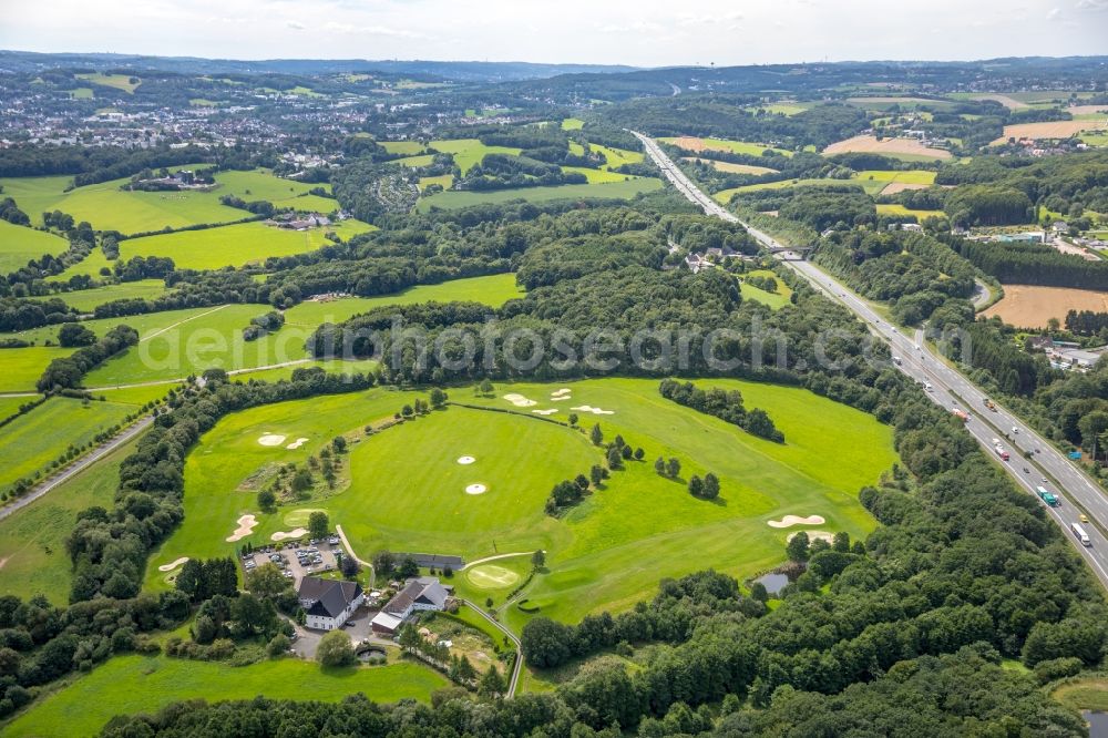 Aerial image Gevelsberg - Grounds of the Golf course at of Golfclub Gut Berge on Berkenberg in the district Heck in Gevelsberg in the state North Rhine-Westphalia, Germany