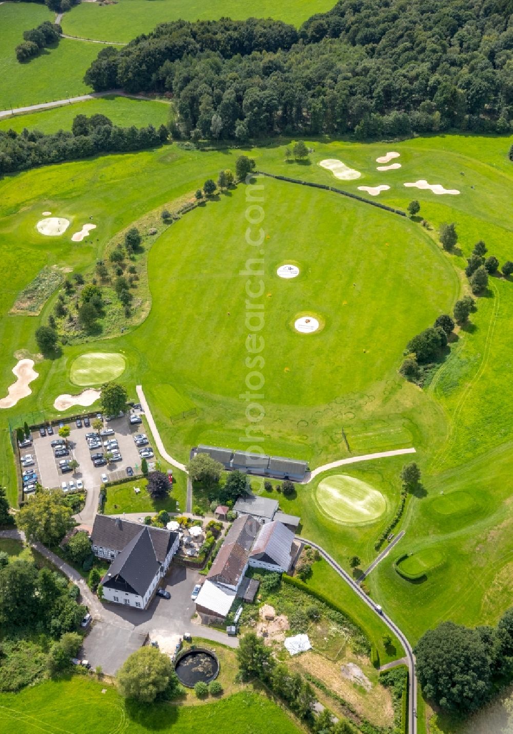 Aerial photograph Gevelsberg - Grounds of the Golf course at of Golfclub Gut Berge on Berkenberg in the district Heck in Gevelsberg in the state North Rhine-Westphalia, Germany