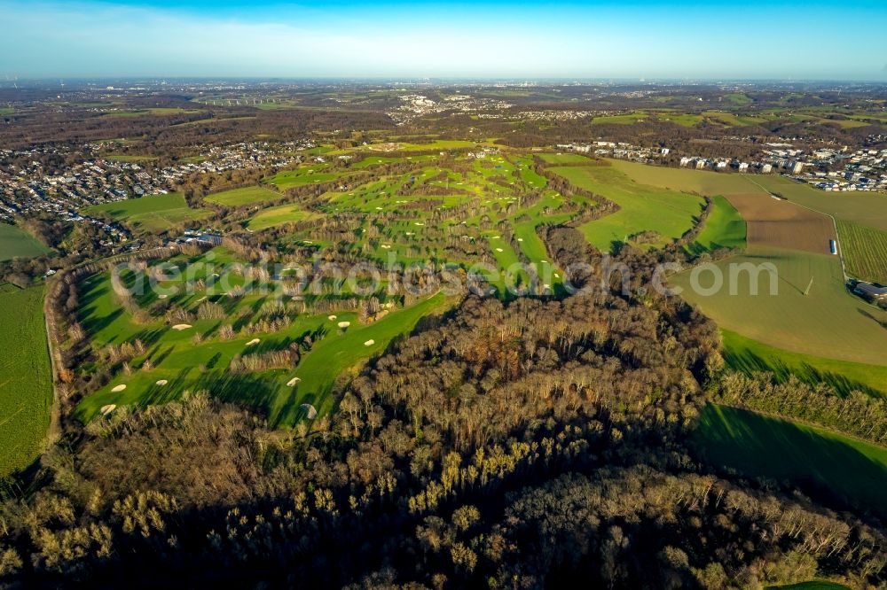 Aerial image Heiligenhaus - Grounds of the Golf course at Golfclub Hoesel in the district Unterilp in Heiligenhaus in the state North Rhine-Westphalia, Germany